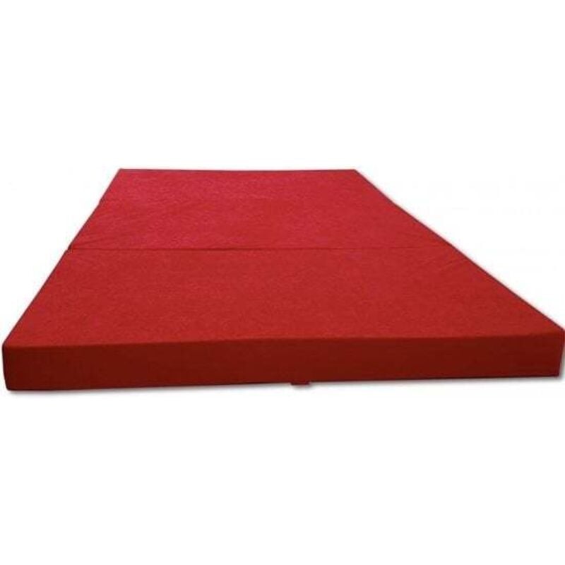 Matelas invité - matelas de camping - matelas de voyage - matelas pliant - 80 x 200 x 10 - rouge