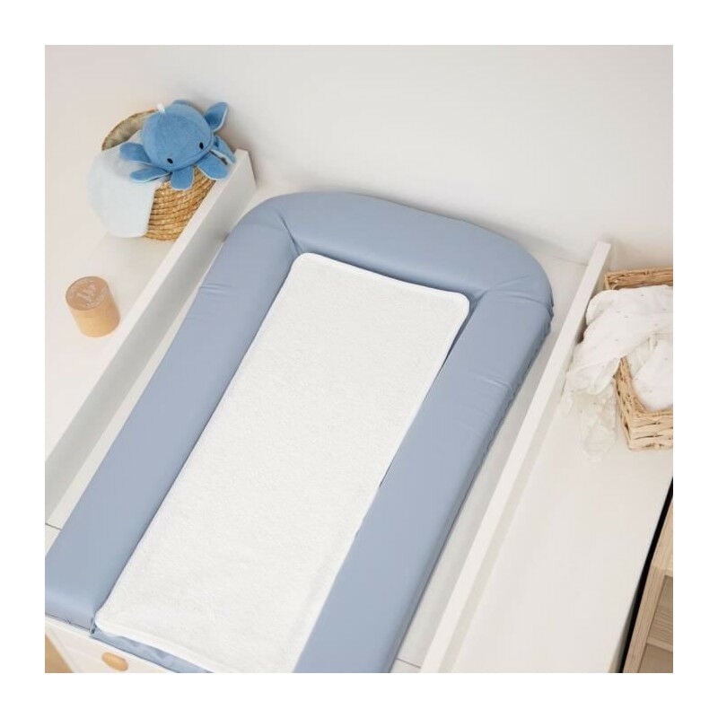 Domiva - matelas a langer pvc avec 2 éponges amovibles/confort 42x70 cm bleuet