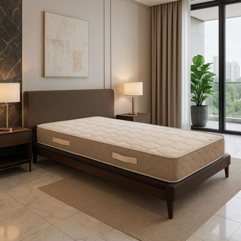 Matelas Latex Naturel 100x200 x 23 cm Ferme - Tissu 100% Coton - Spécial Sommier Electrique - Déhoussable Housse Lavable - 7 Zones de Confort - Noyau