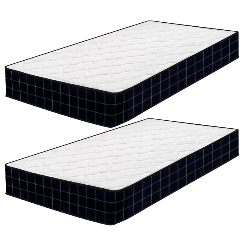 Iztoss - Matelas Lot de 2 - 90x200cm - Épaisseur 15 cm - Matelas Mousse pour Lit d'Adulte et d'enfant - Zones de Confort Mousse Adaptative (Deux