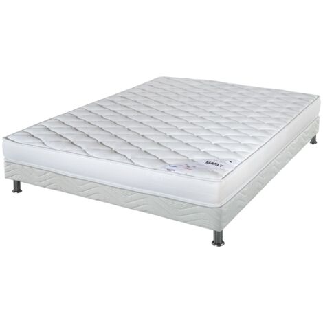 Matelas Marly + sommier tapissier Omega - 140x190 - Mousse - Hauteur 15 cm