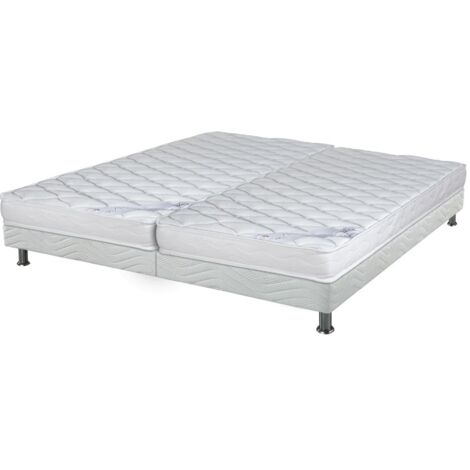 Matelas Marly + sommier tapissier Omega - 2x80x190 - Mousse - Hauteur 15 cm