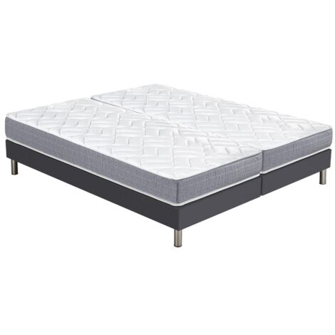 Matelas Maryland + sommier SR15 - 2x90x190 - Mousse - Hauteur 20 cm - Soutien ferme