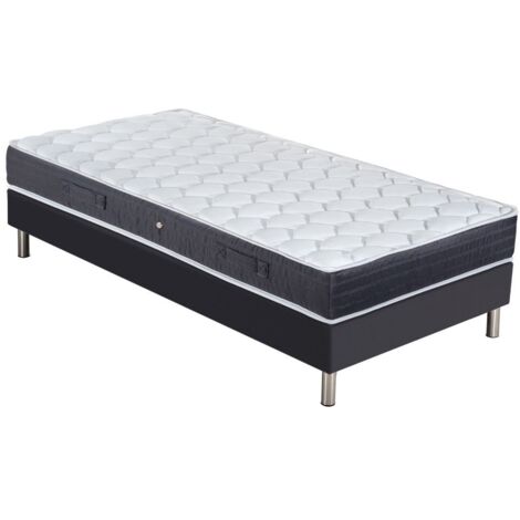 Matelas Maryland + sommier SR15 - 90x190 - Ressorts - Hauteur 25 cm - Soutien ferme