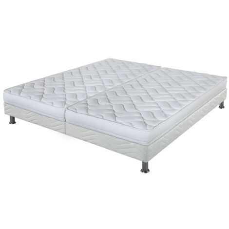 Matelas Melissa + sommier tapissier Omega - 2x80x190 - Mousse - Hauteur 13 cm