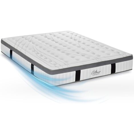 Matelas mémoire de forme 140 x 190 cm – Épaisseur 26 cm – Soutien ferme – Accueil progressif – Aération naturelle – Indépendance de couchage excellente – Maison Aubertin