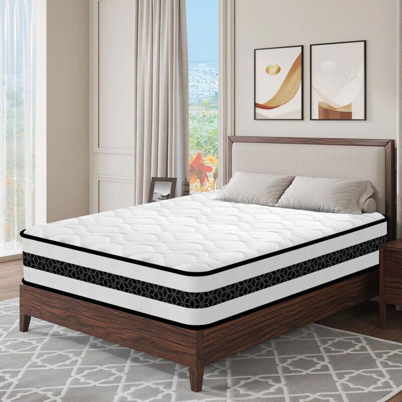 Yidatong - Matelas 140x190 cm - matelas à ressorts ensachés, matelas mémoire de forme, hauteur 23 cm, - Confort ferme - 7 Zones - Matelas de sommeil