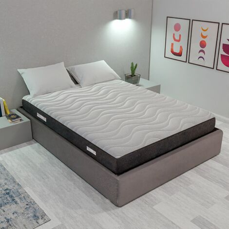 Matelas Memory un carre et demi modele Ilaria Ortopedico - 20 cm de haut - anti - acarien hypoallergenique - soulage les points de pression - carre et demi
