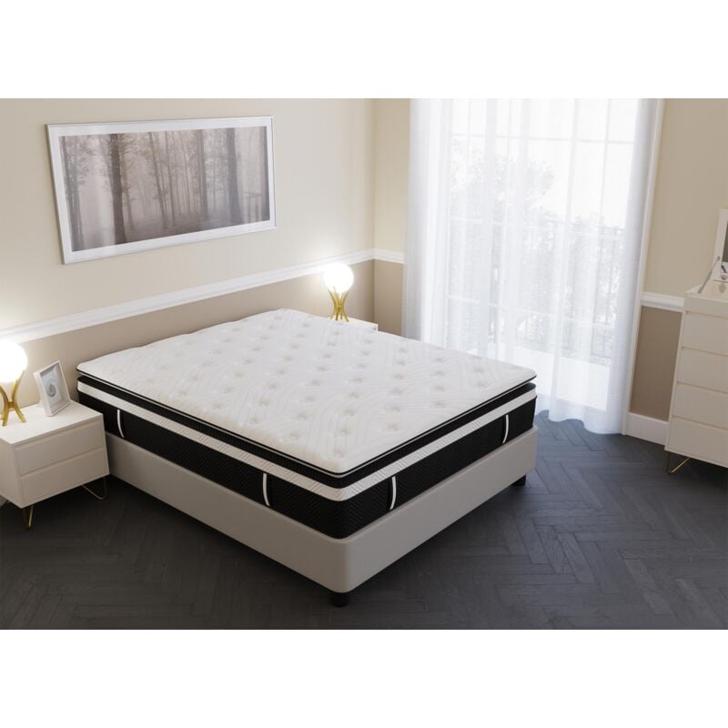 Deco In Paris - cloudy - Matelas hybride mémoire de forme 140 x 190 cm épaisseur 35 cm - cloudy