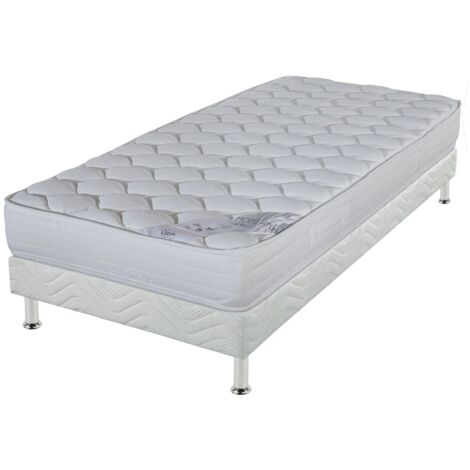 Matelas Montana + sommier tapissier Omega - 80x190 - Mousse - Hauteur 18 cm