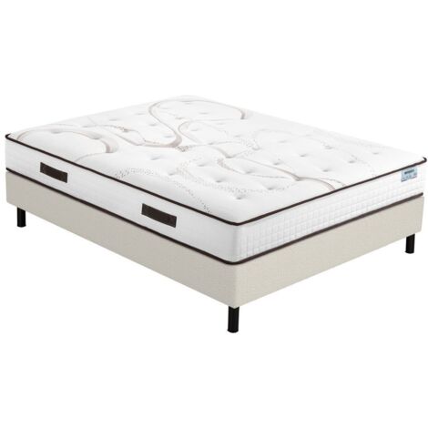 Matelas Moorea + sommier Newkit - 160x200 - Mousse - Hauteur 25 cm - Soutien ferme