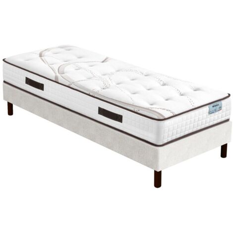 Matelas Moorea + sommier SR15 - 80x200 - Mousse - Hauteur 25 cm - Soutien ferme