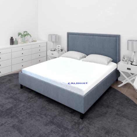 Matelas mousse 140x190 cm déhoussable Aloe vera – Confort ferme – Housse lavable en machine à 40° – Couchage indépendant