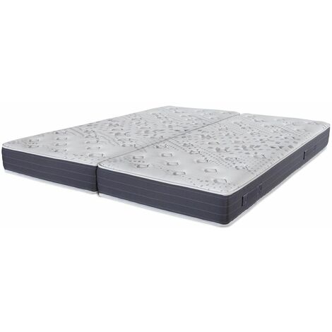 Matelas mousse 2x90x200 Madere - Mousse - Hauteur 24 cm - 3 zones - Soutien ferme