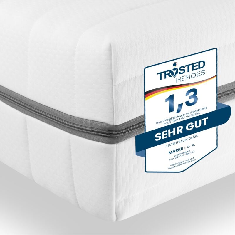 Matelas 140x200 avec 7 zones de sommeil, matelas orthopédique H2 H3 en mousse froide de 18cm d'épaisseur