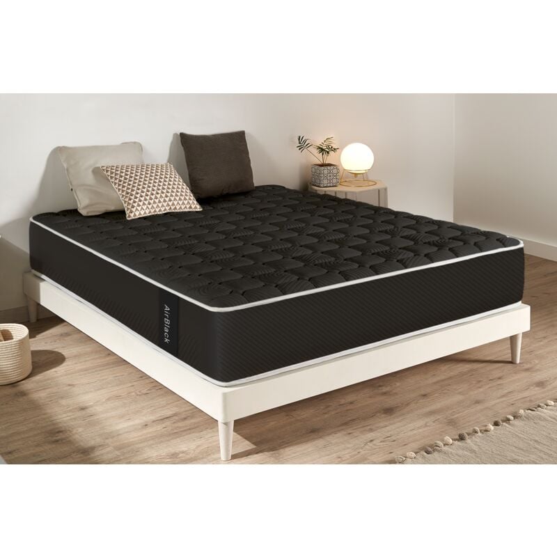 Moonia - Matelas Mousse à memoire de forme Air Black - 90X190 cm