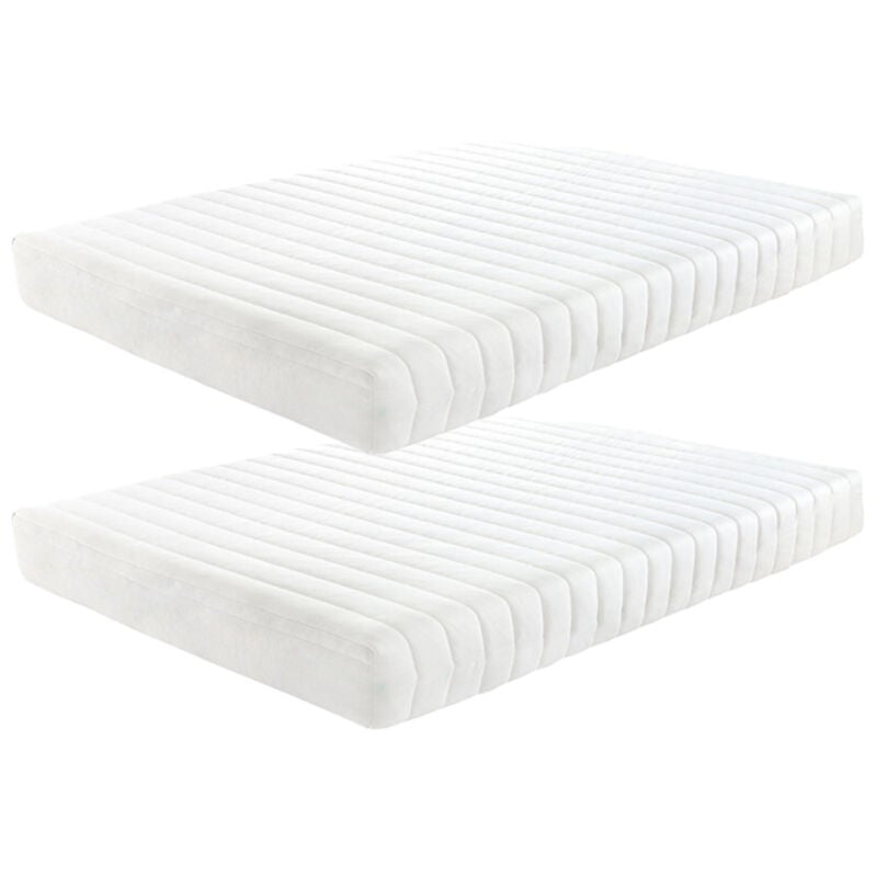 Lot de 2 - Matelas 140x190 cm Mousse soutien Medium épaisseur 15 cm