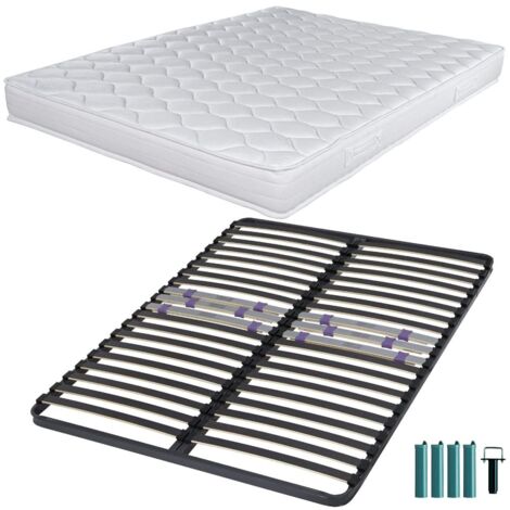 Matelas mousse + Sommier C223 140x190 Montana - Hauteur 18 cm - Soutien équilibré