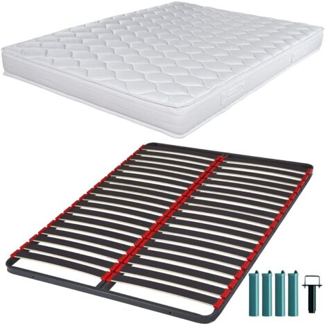 Matelas mousse + Sommier C39 120x190 Montana - Hauteur 18 cm - Soutien équilibré