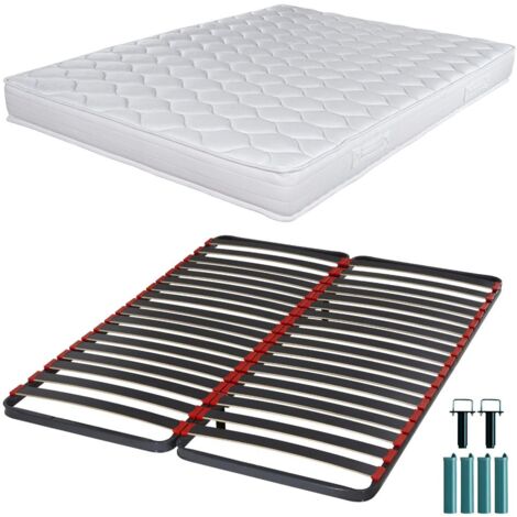 Matelas mousse + Sommier C39 160x200 Montana - Hauteur 18 cm - Soutien équilibré
