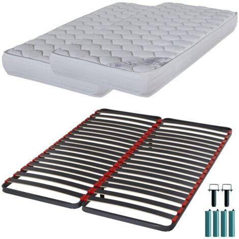 Matelas mousse + Sommier C39 2x90x190 Montana - Hauteur 18 cm - Soutien équilibré