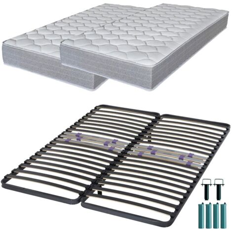Matelas mousse + Sommier métal C223 160x200 Madere - Hauteur 24 cm - Soutien ferme