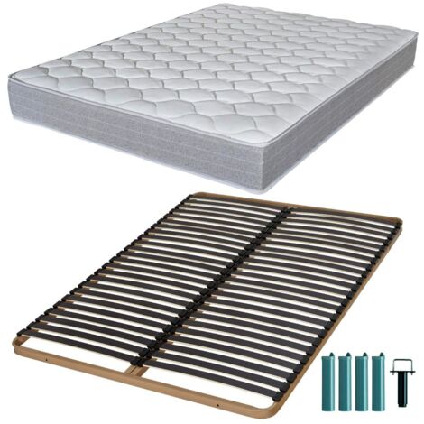 Matelas mousse + Sommier métal C224 160x200 Madere - Hauteur 24 cm - Soutien ferme