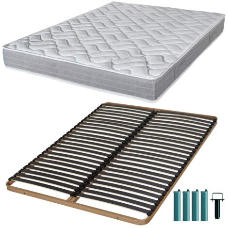 Matelas mousse + Sommier métal C224 160x200 Maryland - Hauteur 20 cm - Soutien ferme
