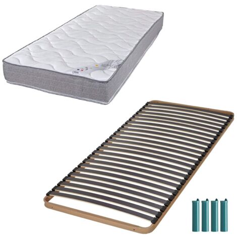 Matelas mousse + Sommier métal C224 90x190 Wave - Hauteur 19 cm - Soutien ferme