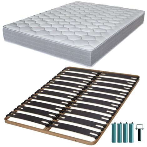 Matelas mousse + Sommier métal C310 140x190 Madere - Hauteur 24 cm - Soutien ferme