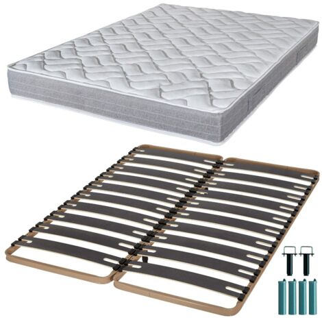 Matelas mousse + Sommier métal C310 2x90x190 Maryland - Hauteur 20 cm - Soutien ferme