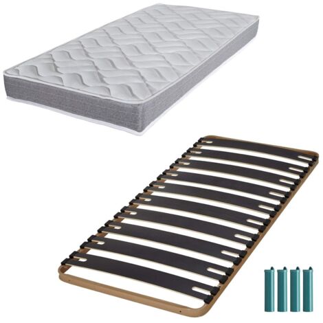 Matelas mousse + Sommier métal C310 90x190 Morgan - Hauteur 17 cm - Soutien ferme