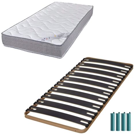 Matelas mousse + Sommier métal C310 90x190 Wave - Hauteur 19 cm - Soutien ferme