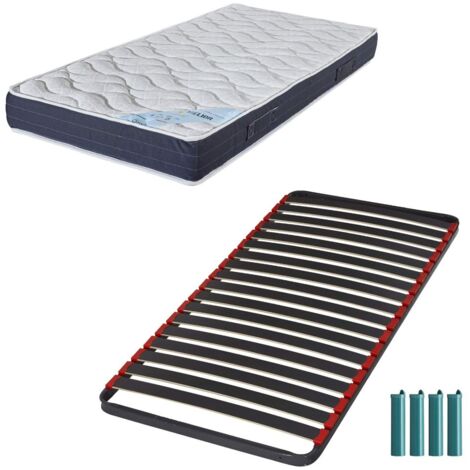 Matelas mousse + Sommier métal C39 80x190 Melior - Hauteur 20 cm - Soutien ferme
