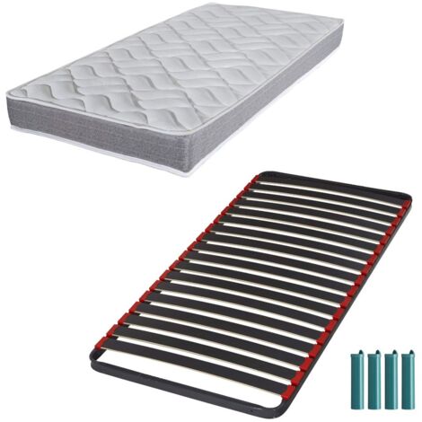 Matelas mousse + Sommier métal C39 90x190 Morgan - Hauteur 17 cm - Soutien ferme