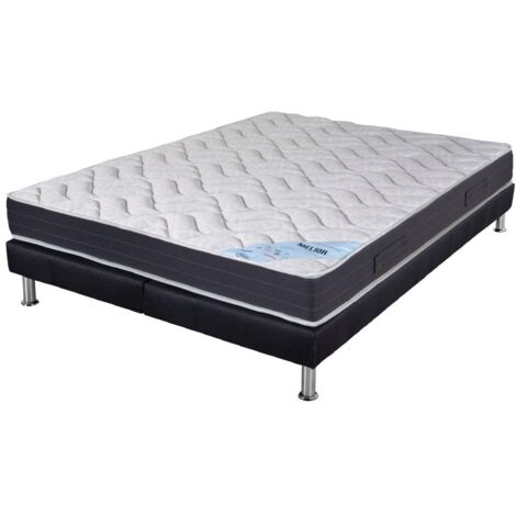 Matelas mousse + Sommier SR9 Deco 140x190 Melior - H. 20 cm - Soutien ferme