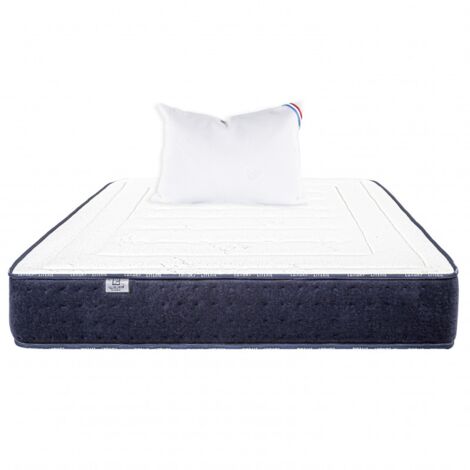 Matelas Nuage (24cm) mousse haute densité, mi-ferme, face été/hiver + oreiller, 90x190cm