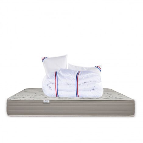 Matelas OrganicCotton, 24 cm, ferme, face été/hiver + 1 oreiller + couette, 140x190cm