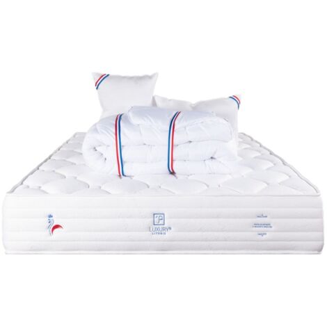 Matelas Patriote Mousse, 27cm, mousse haute densité , Indépendance du Couchage, Soutien ferme + Oreiller + Couette, 140x190cm