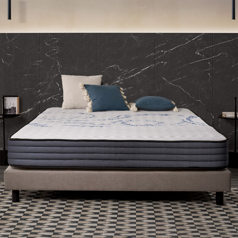 Naturalex - Matelas Perfect Sleep - 160x190 cm - Mousse mémoire de forme hr, Blue Latex, Hypoallergénique - Équilibré - 7 zones de confort - Face