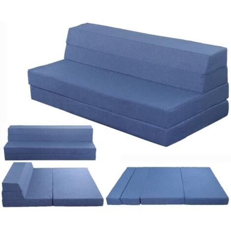 Matelas Pliable 135x190x12cm - Matelas Futon Pliant 2 en 1 - Matelas Mémoire de Forme - Canapé Lit pour Adulte Enfant - Matelas d'Invités et Matelas de Voyage