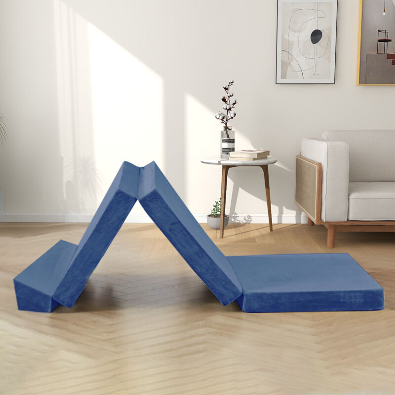 Matelas Pliable 70x200x10cm - Matelas Futon Pliant 2 en 1 - Matelas Mémoire de Forme - Canapé Lit pour Adulte Enfant - Matelas d'Invités et Matelas