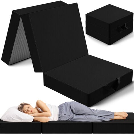 10x20x10 cm INRE - Mousse polyuréthane - Matelas Futon Pliant - Matelas d'Invités pour Lit Canapé - Matelas de Voyage - Antidérapant - Housse Lavable