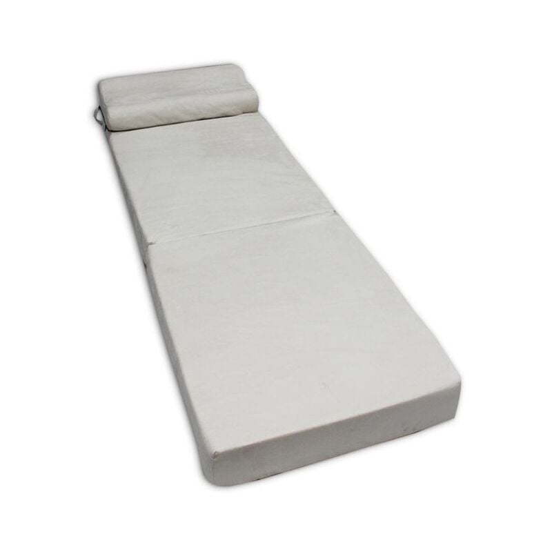 Viking Choice - Matelas pliable - Housse lavable - 70cm x 200cm x 15cm - Crème