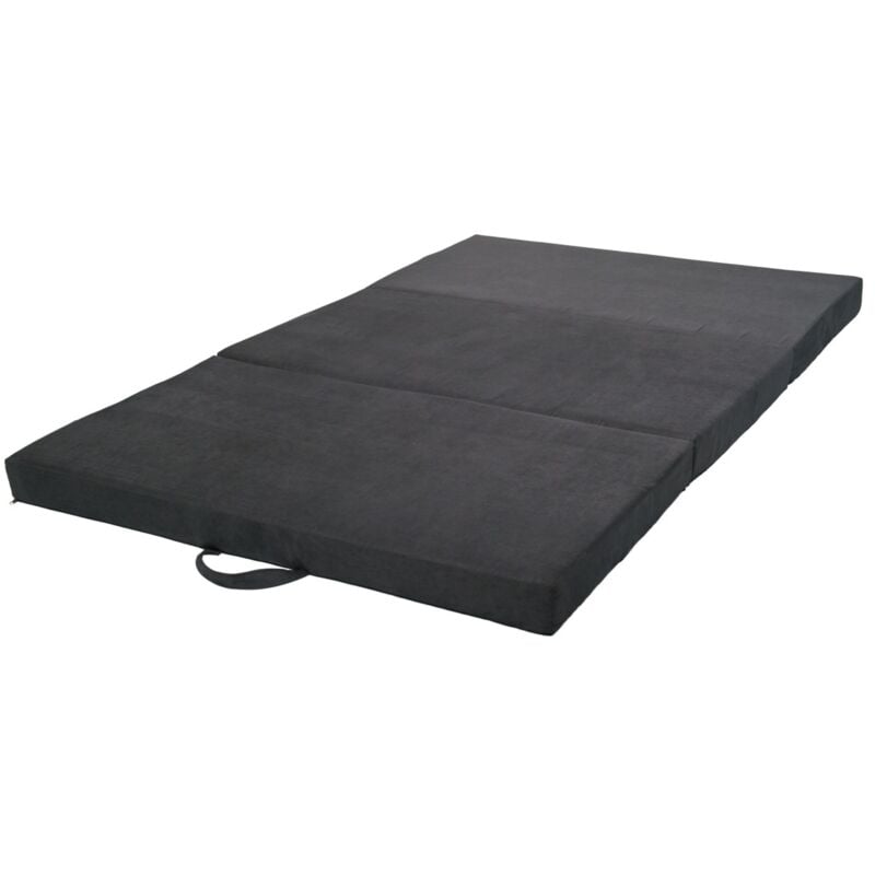 Matelas pliable matelas invité 200x120x10 cm gris