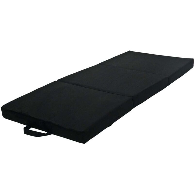 Matelas pliable matelas invité 200x120x10 cm noir