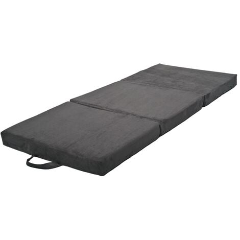 Matelas futon pliable 180x60x10 cm gris
