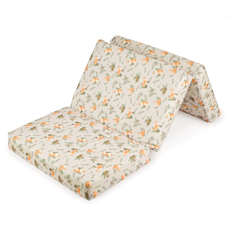 Matelas pliable pour enfants avec housse 120x60 pour lit de voyage - foxes