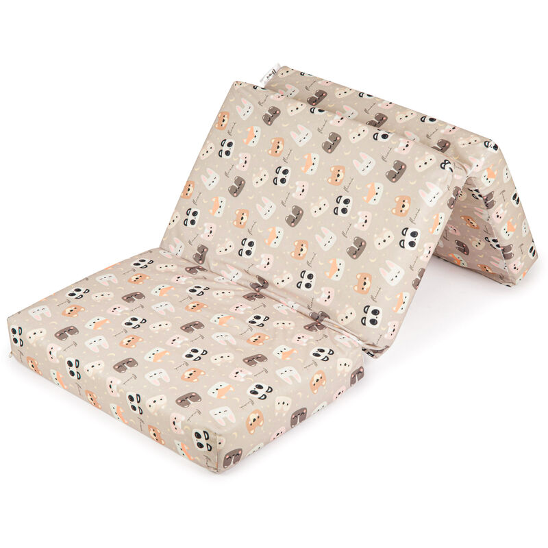 Matelas pliable pour enfants avec housse 120x60 pour lit de voyage - oursons