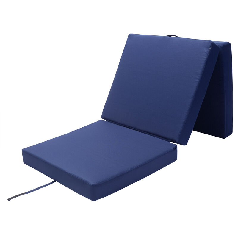 Detex - Matelas pliant de voyage Matelas d'appoint pliable Lit futon Pouf pliant avec housse 190x70x10 cm Bleu